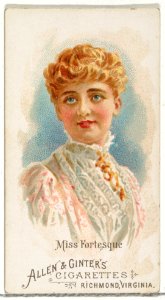 Miss Fortesque, from World's Beauties, Series 1 (N26) for Allen & Ginter Cigarettes MET DP838094