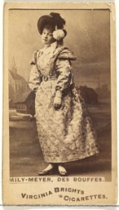 Mily-Meyer, Des Bouffes, from the Actors and Actresses series (N45, Type 1) for Virginia Brights Cigarettes MET DP829884