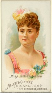 Miss Billie Barlow, from World's Beauties, Series 1 (N26) for Allen & Ginter Cigarettes MET DP838049