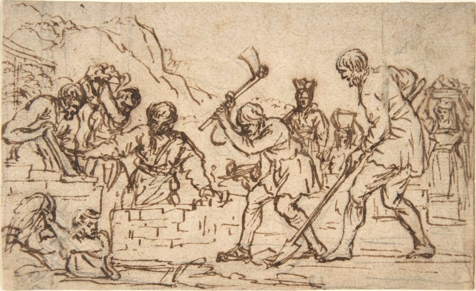 Men Digging and Constructing a Wall. MET DP809277