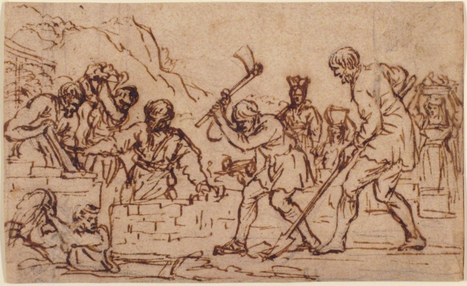 Men Digging and Constructing a Wall. MET 2006.393.7