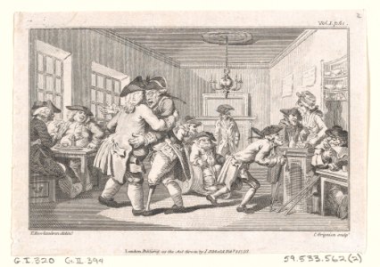 Men Dancing in a Coffee House, an illustration from Tobias Smollett's "The Expedition of Humphry Clinker" (London, 1793), Vol. 1 MET DP872115