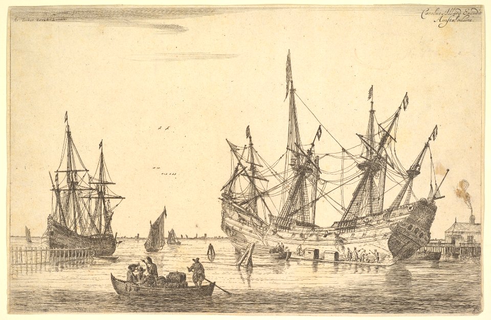 Men Caulking the Hull of a Ship MET DP825118