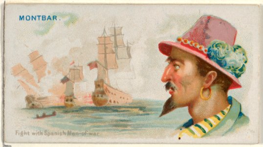 Montbars, Fight with Spanish Men-of-War, from the Pirates of the Spanish Main series (N19) for Allen & Ginter Cigarettes MET DP835010