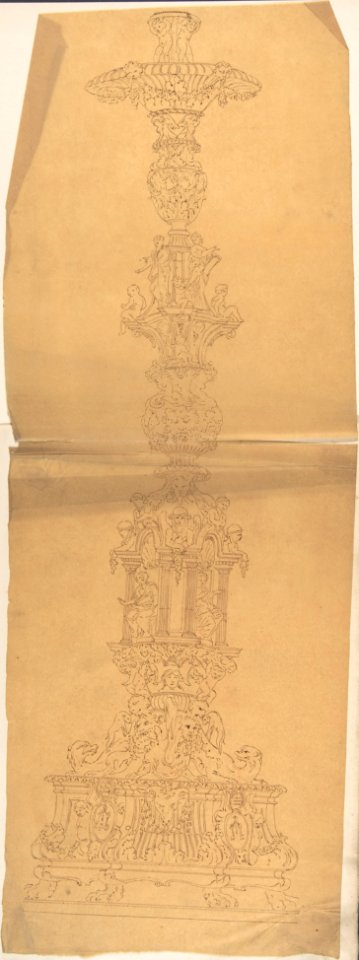 Metal Candlestick with Classical Ornament MET DP806817
