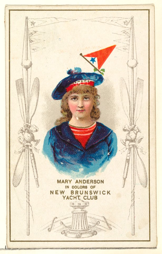 Mary Anderson in Colors of New Brunswick Yacht Club, from the Yacht Colors of the World series (N140) issued by Duke Sons & Co. to promote Honest Long Cut Tobacco MET DP865727