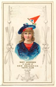 Mary Anderson in Colors of New Brunswick Yacht Club, from the Yacht Colors of the World series (N140) issued by Duke Sons & Co. to promote Honest Long Cut Tobacco MET DP865727