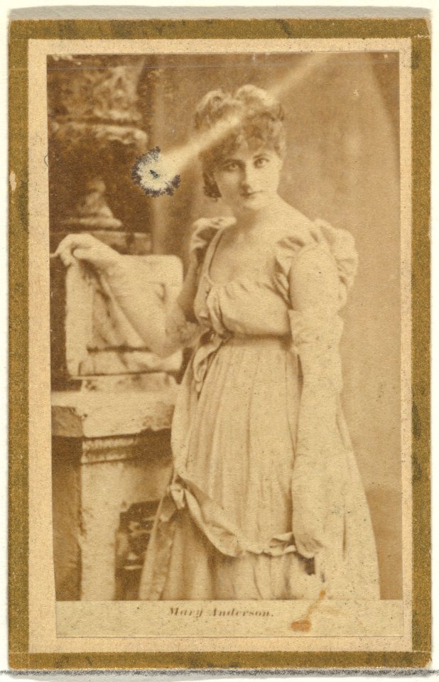 Mary Anderson, from the Actresses and Celebrities series (N60, Type 2) promoting Little Beauties Cigarettes for Allen & Ginter brand tobacco products MET DP839452