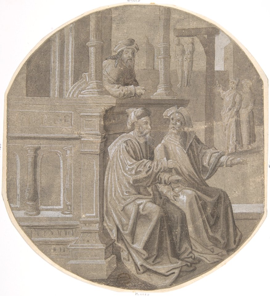 Mordecai overhears the two Conspirators plotting against the King. MET DP801387