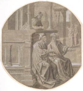 Mordecai overhears the two Conspirators plotting against the King. MET DP801387