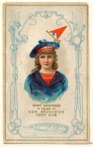 Mary Anderson in Colors of New Brunswick Yacht Club, from the Yacht Colors of the World series (N140) issued by Duke Sons & Co. to promote Honest Long Cut Tobacco MET DP865725