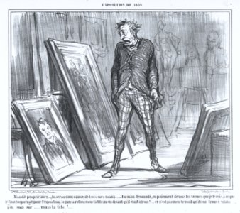 Maudit propriétaire..., tu seras donc cause de tous mes maux..., from L'Exposition de 1859, published in Le Charivari, April 26, 1859 MET DP876839