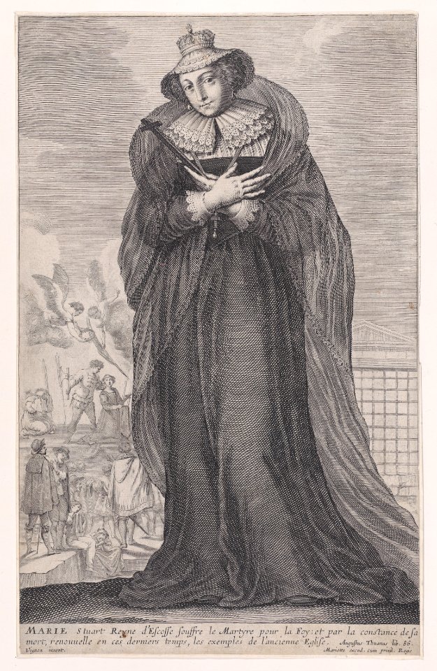 Mary, Queen of Scots with the scene of her execution Met DP890393