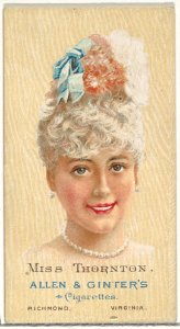 Miss Thornton, from World's Beauties, Series 2 (N27) for Allen & Ginter Cigarettes MET DP838137