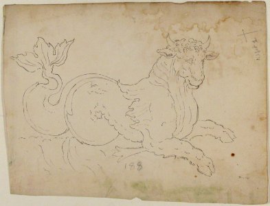 Marine bull, detail (recto) blank (verso) MET 68.769.53