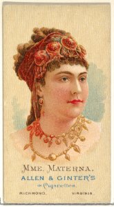 Mme. Materna, from World's Beauties, Series 2 (N27) for Allen & Ginter Cigarettes MET DP838125