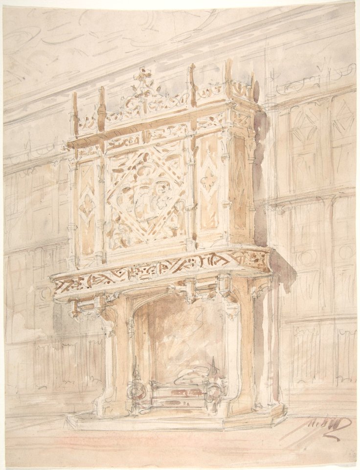 Medieval or Tudor Chimneypiece Design MET DP806984