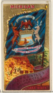 Michigan, from Flags of the States and Territories (N11) for Allen & Ginter Cigarettes Brands MET DP834550
