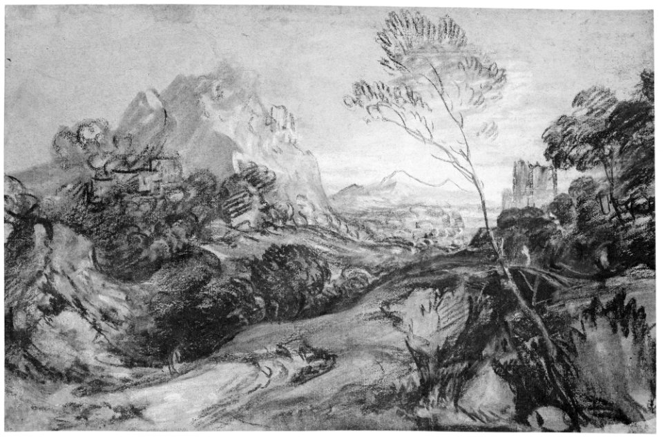 Mountain Landscape with Figures and Buildings MET 3058