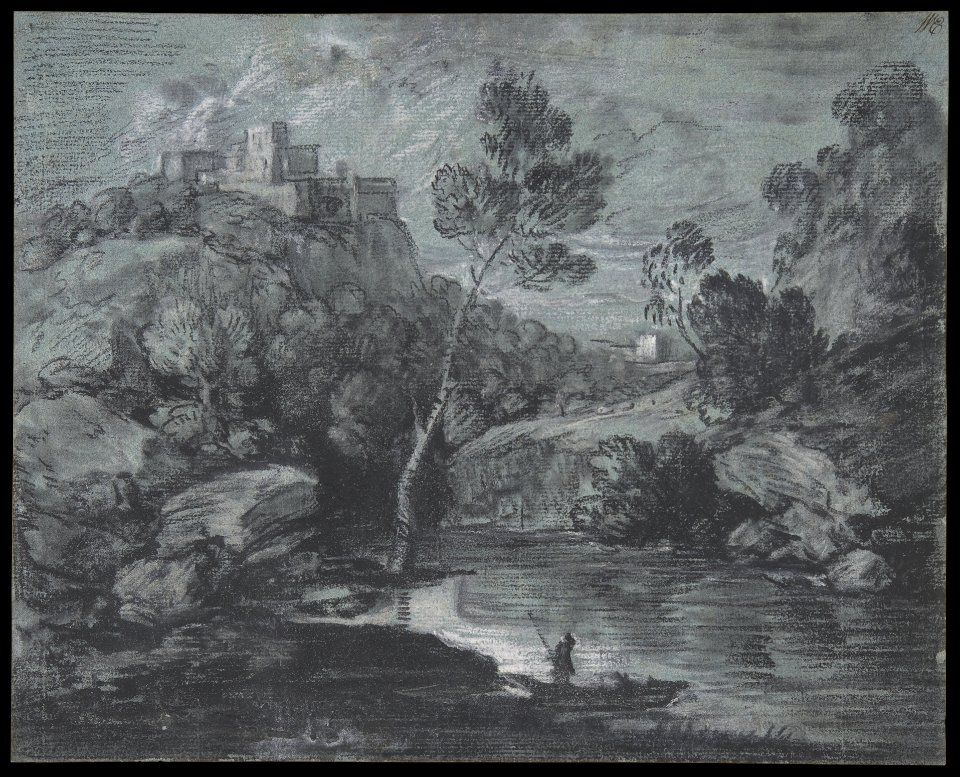 Mountain Landscape with a Castle and a Boatman MET DP804235