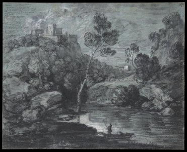 Mountain Landscape with a Castle and a Boatman MET DP804235