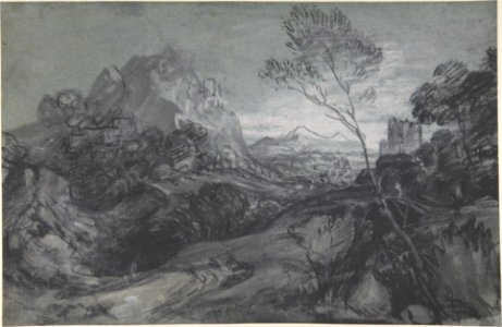 Mountain Landscape with Figures and Buildings MET DP805670