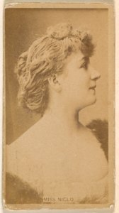 Miss Niglo, from the Actresses series (N245) issued by Kinney Brothers to promote Sweet Caporal Cigarettes MET DP859257