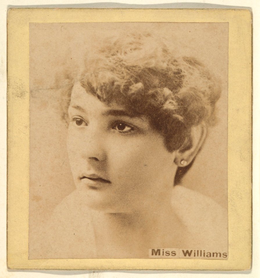 Miss Williams, from the Actresses series (N246), Type 2, issued by Kinney Brothers to promote Sporting Extra Cigarettes MET DP860114