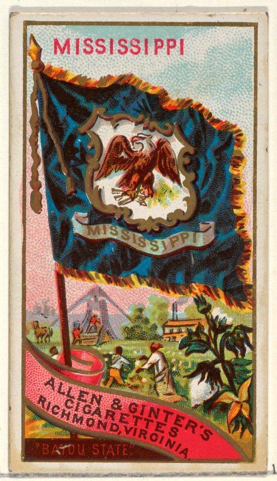 Mississippi, from Flags of the States and Territories (N11) for Allen & Ginter Cigarettes Brands MET DP834553
