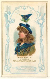 Miss Wells in Colors of the Royal Welsh Yacht Club, from the Yacht Colors of the World series (N140) issued by Duke Sons & Co. to promote Honest Long Cut Tobacco MET DP865756