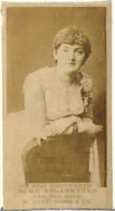 Miss Woodworth, from the Actors and Actresses series (N145-7) issued by Duke Sons & Co. to promote Duke Cigarettes MET DP840545
