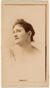 Miss Violetti, from the Actresses series (N245) issued by Kinney Brothers to promote Sweet Caporal Cigarettes MET DP859797