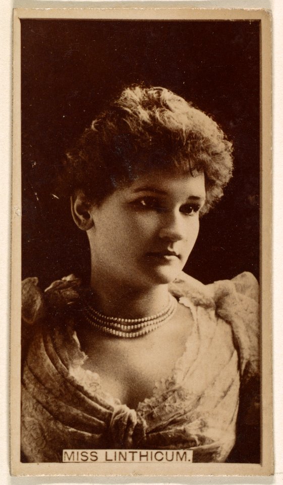 Miss Linthicum, from the Actresses series (N245) issued by Kinney Brothers to promote Sweet Caporal Cigarettes MET DP858995