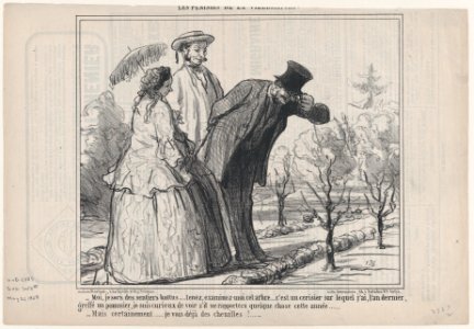 Moi, jè sors de sentiers battus..., from Les Plaisirs de la Villégiature, published in Le Charivari, May 21, 1858 MET DP876705