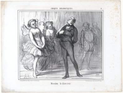 Mossieu le directeur, from Croquis Dramatiques, published in Le Charivari, December 11, 1856 MET DP876533