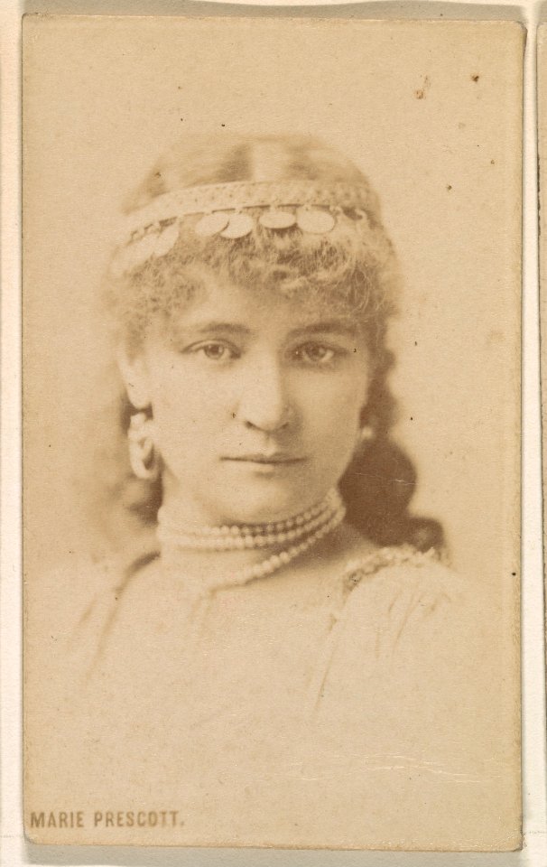 Marie Prescott, from the Actresses series (N246), Type 1, issued by Kinney Brothers to promote Sporting Extra Cigarettes MET DP860015