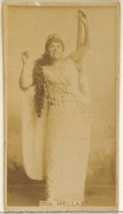 Mlle. Mella, from the Actors and Actresses series (N45, Type 8) for Virginia Brights Cigarettes MET DP831570