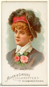 Minnie Palmer, from World's Beauties, Series 1 (N26) for Allen & Ginter Cigarettes MET DP838109