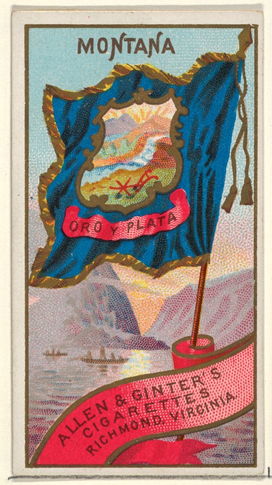 Montana, from Flags of the States and Territories (N11) for Allen & Ginter Cigarettes Brands MET DP834555