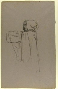 Monk (lower register); verso- Drapery Study for a Bishop (lower register); (studies for wall paintings in the Chapel of Saint Remi, Sainte-Clotilde, Paris, 1858) MET 1989.122.31
