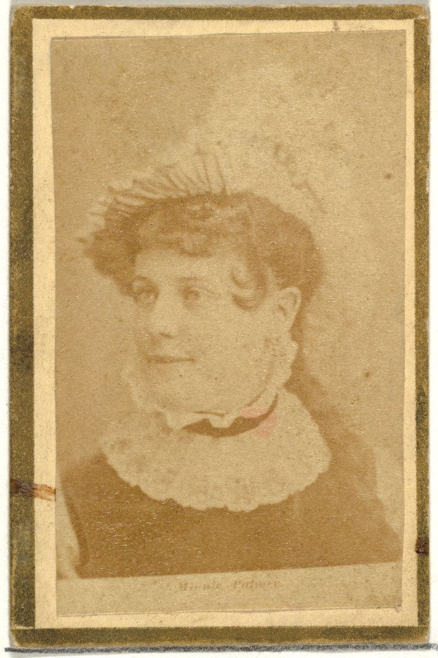 Minnie Palmer, from the Actresses and Celebrities series (N60, Type 2) promoting Little Beauties Cigarettes for Allen & Ginter brand tobacco products MET DP839492