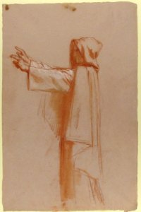 Monk (lower register; study for wall paintings in the Chapel of Saint Remi, Sainte-Clotilde, Paris, 1858) MET 1989.122.28