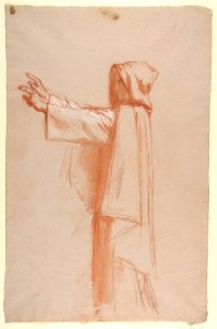 Monk (lower register; study for wall paintings in the Chapel of Saint Remi, Sainte-Clotilde, Paris, 1858) MET DP812067