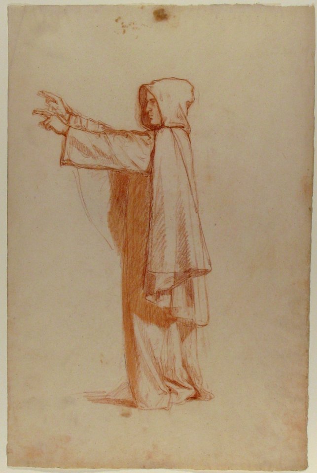 Monk (lower register; study for wall paintings in the Chapel of Saint Remi, Sainte-Clotilde, Paris, 1858) MET 1989.122.29