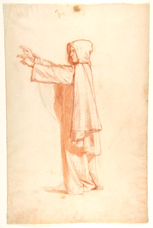 Monk (lower register; study for wall paintings in the Chapel of Saint Remi, Sainte-Clotilde, Paris, 1858) MET DP812063
