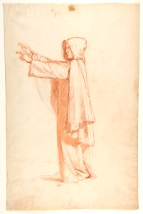 Monk (lower register; study for wall paintings in the Chapel of Saint Remi, Sainte-Clotilde, Paris, 1858) MET DP812063