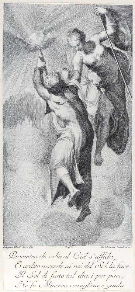 Minerva assisting Prometheus as he attempts to scale the heavens Met DP885408
