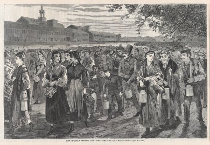 New England Factory Life – "Bell Time" – Drawn by Winslow Homer (Harper's Weekly, Vol. XII) MET DP875301