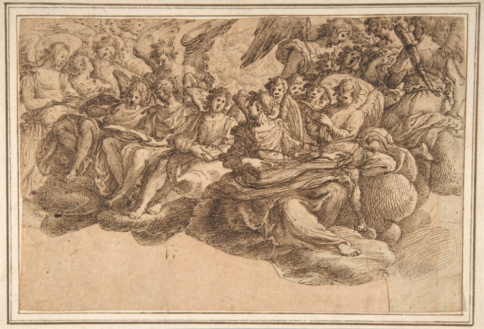 Music-Making Angels Seated on Clouds MET DP809181