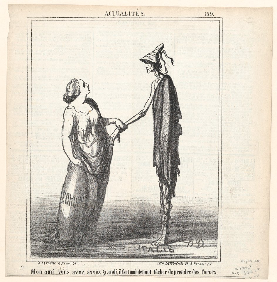 My friend, you are tall enough; but now you must try to put on some weight!, from 'News of the day,' published in Le Charivari, August 29, 1866 MET DP877525